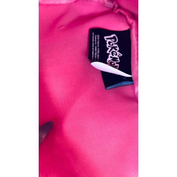 Pikachu No. 025 Pink & White Striped Heart-Shaped Zipper Backpack - Picture 12 of 12